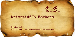Krisztián Barbara névjegykártya