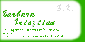 barbara krisztian business card